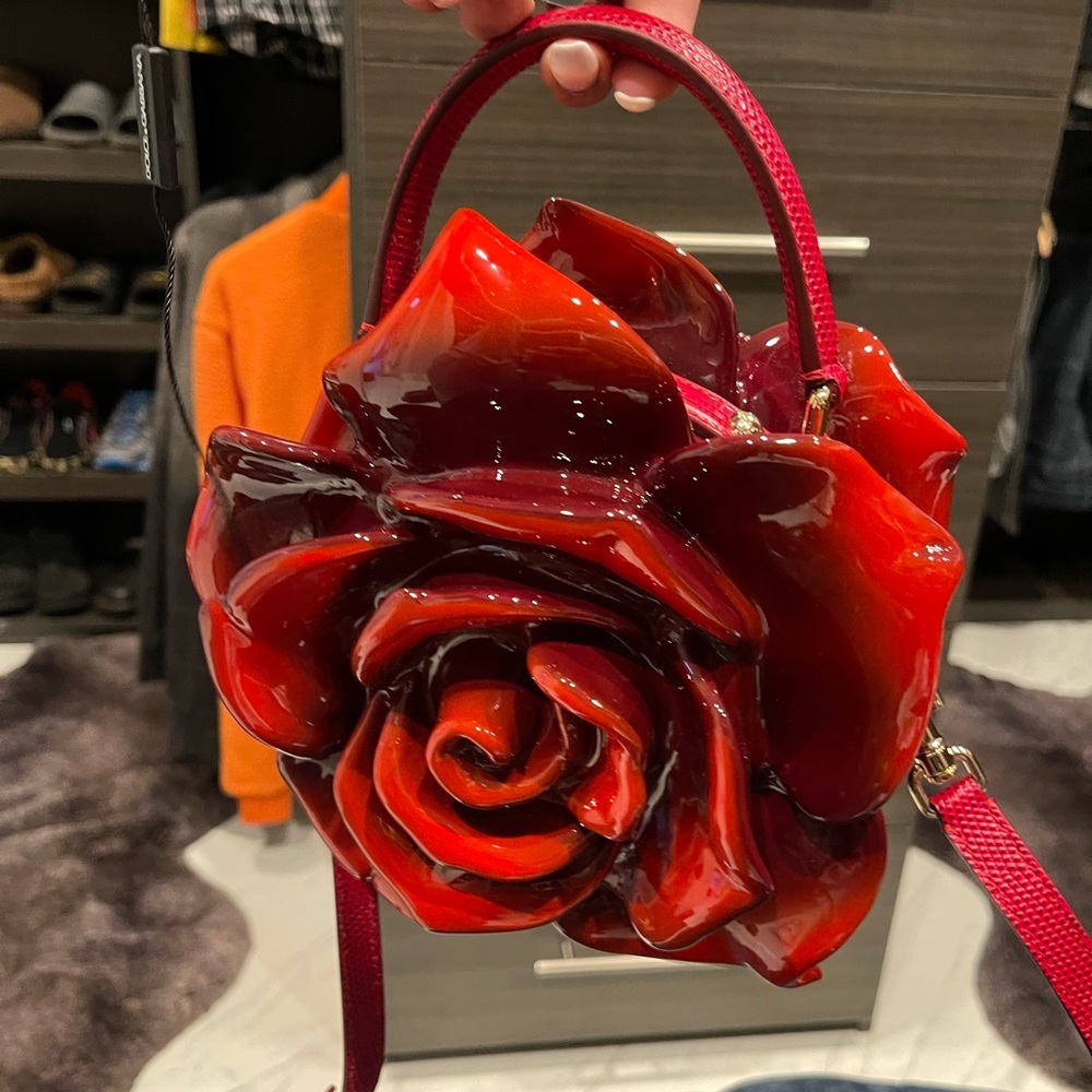 Dolce & Gabbana Red Rose Dolce Box bag in painted resin.